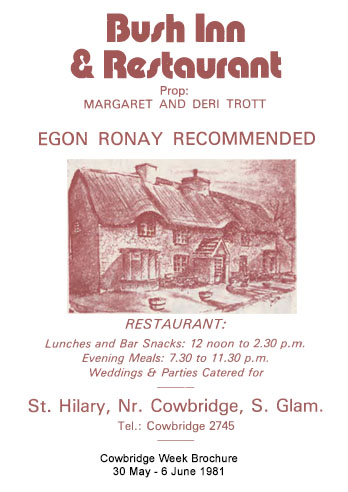 Cowbridge week guide 1981 Bush inn