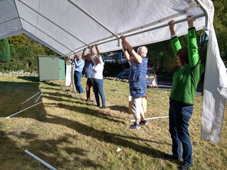 taking tent down