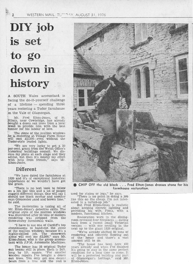 Fred Elton Jones news article 1976